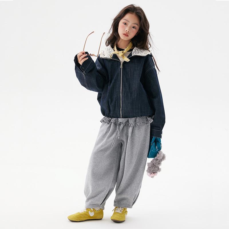Korean Style Kids' Loose Denim Hooded Jacket - 2025 Autumn Collection