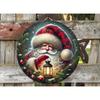 Christmas Santa Lantern Metal Art Festive Door Wreath Sign Sublimation Design Instant Download