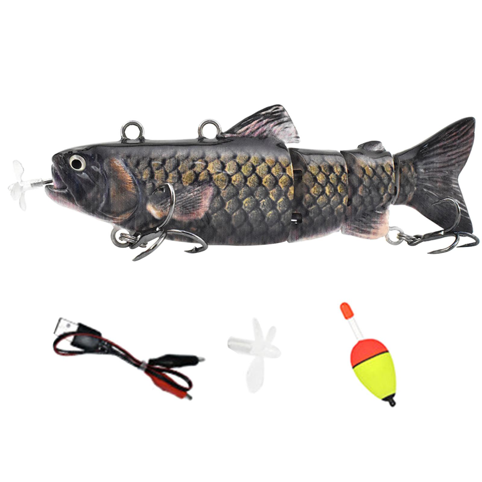 

Robotic Swimming Lure 4-Segement MultiJointed Swimbait Electric Baits USB Rechargeable LED Light Fishing Lure 90