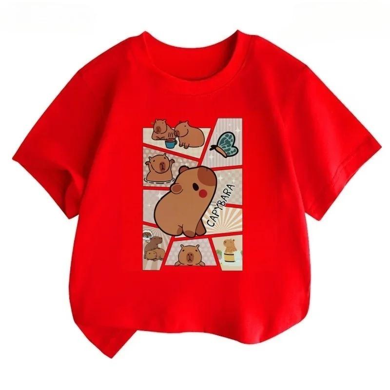 Kawaii Dolphin Pattern Children's Casual Short Sleeve T-shirt, Suitable for Summer Dressing