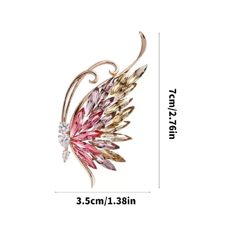 Stylish Crystal Tone Butterfly Brooch Versatile Accessory For Dresses Jackets And Bags Sturdy Yet Comfortable Fit