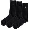 POLO RALPH LAUREN Crew 7310PK BLACK Sizes Women's Socks, Casual, 3-Pair Set, (001), 23.0-26.5cm (Used)