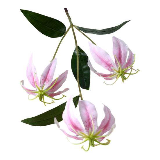 

Artifical Lily Flower with 3 Heads Full Bloom And Leaves Long Stem Faux Silk Lily Bouquet for Home Hotel Flower Arrangement Wedding Party K