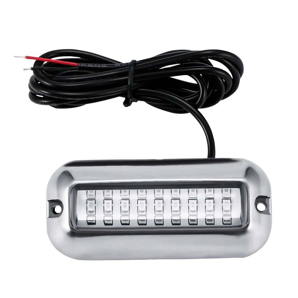 27LED 12V Transom Underwater Pontoon Ship Boat Accessories Stainless Steel Waterproof Marine Light IP68