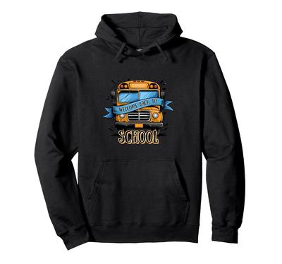 Willkommen zurück Schule T-Shirt Stapel Apfel Niedlich Buch Bleistift Spaß Kapuzenpullover