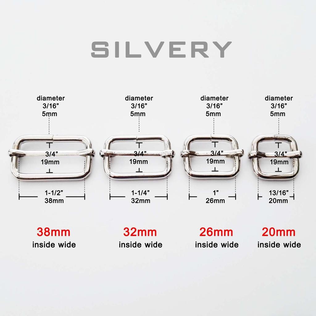 5 szt. Metalowa klamra do torby z suwakiem Regulowany kwadratowy pierścień klamry