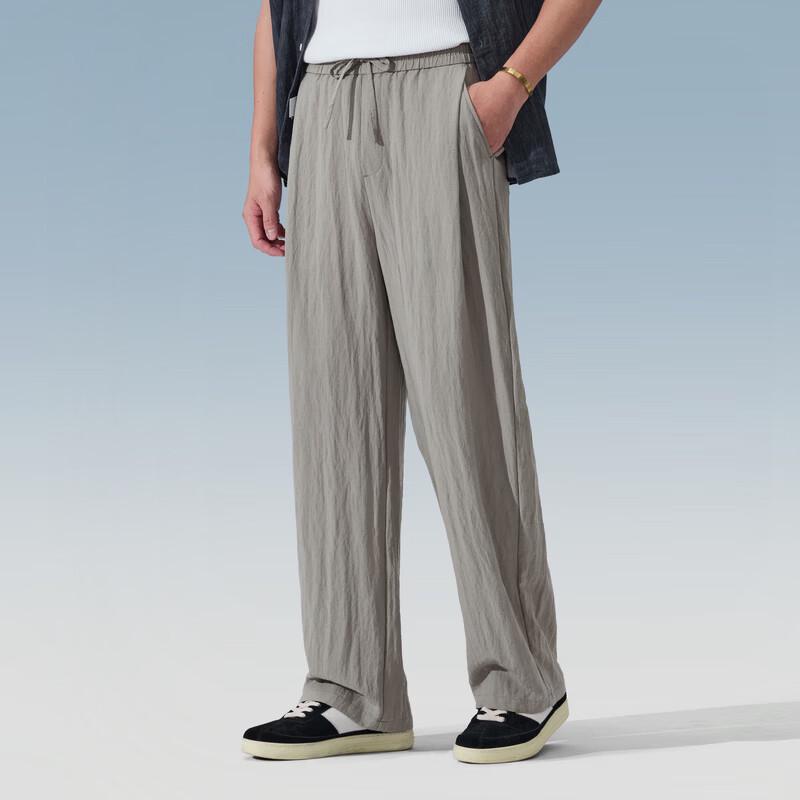 Judger Men s Summer Linen Tencel Blend Loose Straight Curved Leg Pants 2XL