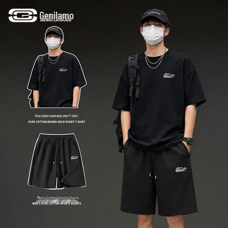 GENIOLAMODE Men s Summer Casual Cotton Outfit Set 3XL