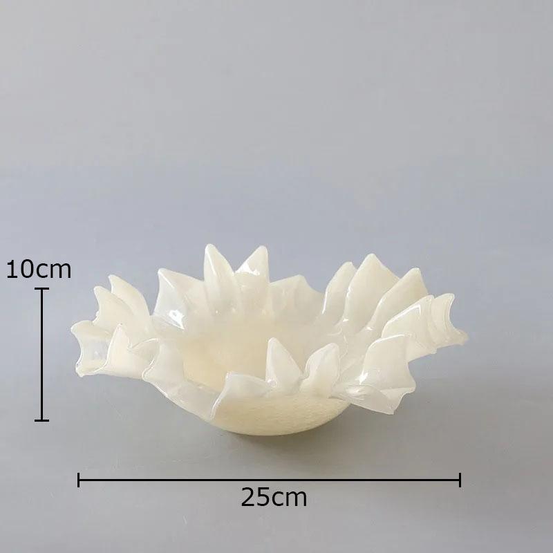 Lovely Flower Bud Shape Fruits Bowl Storage Tray Creative Glass Plates Hotel Restaurant Fruit Plate Kitchen Dessert Cutlery