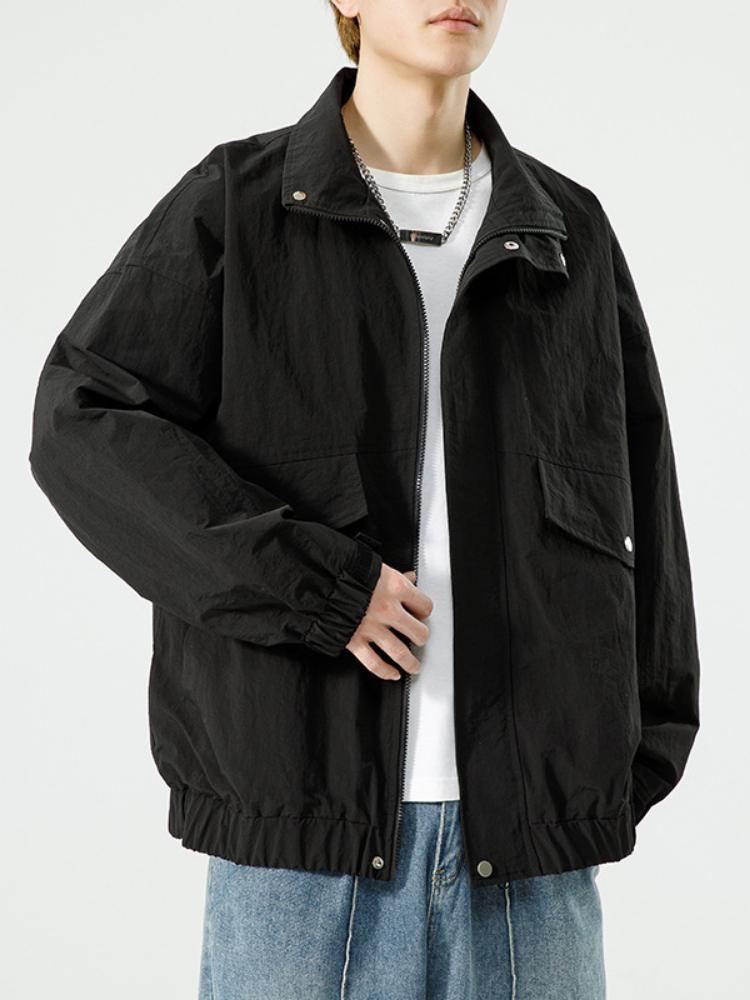 Man Fashion AutumnJacket Men Fashion Casual Windbreaker Jacket Coat Men Spring and Autumn Outwear Stand Slim Ery