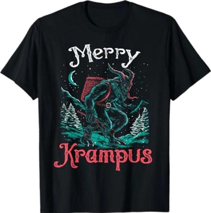 

Classic Folklore Christmas Merry Krampus Festive Horror Xmas T-Shirt XL