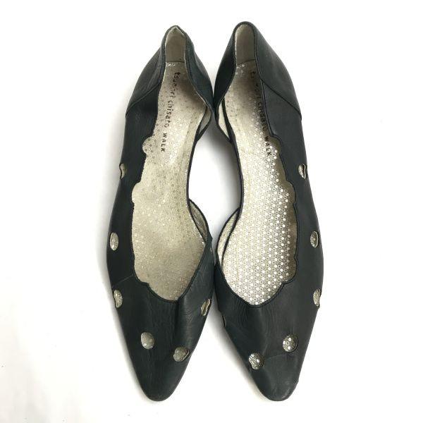TSUMORI CHISATO Japan low heel pumps 22 black dot pattern(USED)