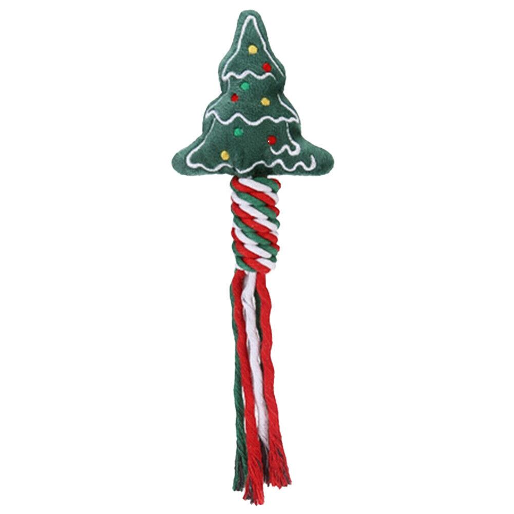 

Рождественские жевательные игрушки для домашних животных, плетеная хлопковая веревка, Санта-Рождественская елка, снеговик, подарок DH