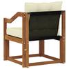 Outdoor Sofa Solid Acacia Wood Natural and Cream