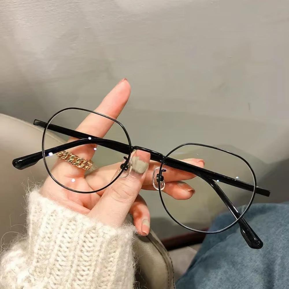 Trendy Anti-blue Light Glasses Fashion Metal Frame Transparent Oval Frame Eyewear Women Men Optical Computer Glasses Wholesale
