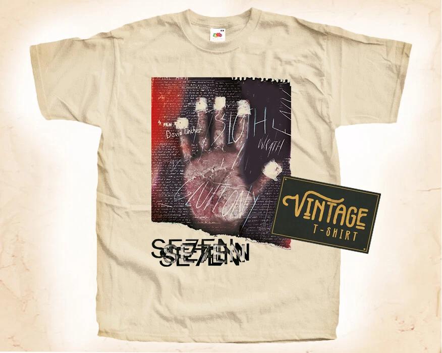 

Se7en SEVEN T SHIRT Tee Movie Poster Vintage Natural sizes S to 5XL 3XL
