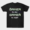 Unisex Fashion TShirt Gamer By Day Gamer By Night By Basement Mastermind Print TShirt Plus Size S-5XL T-Shirt 100%Cotton Tops O Neck Short Sleeve Tees