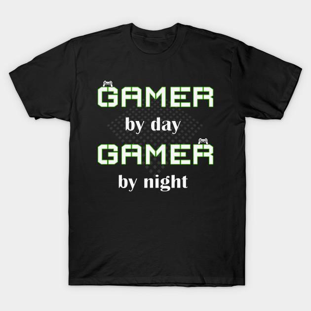 

Unisex Fashion TShirt Gamer By Day Gamer By Night By Basement Mastermind Print TShirt Plus Size S-5XL T-Shirt 100%Cotton Tops O Neck Short Sleeve Tees XL чорний