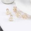 Retro Lovely Gift Rabbit Pearl Zinc Zinc Alloy Women Hairpin Small Crab Clip Bow Hair Claw Hair Accessories