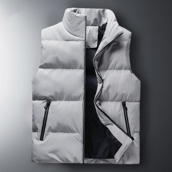 Sleeveless Jacket Stand Collar Warm Male Trendy Windproof Pockets Pockets Vest Streetwear