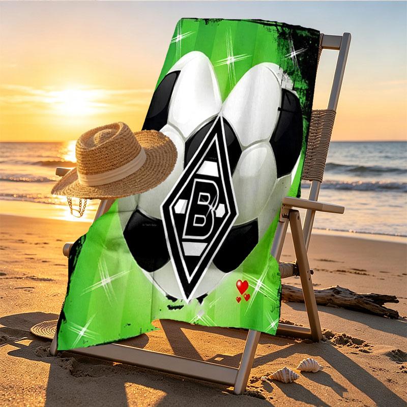 Borussia Mönchengladbach Baskılı Plaj Havlusu Tasarımı, Yumuşak, Hafif. Ev Banyo, Spa, Havuz, Yoga, Sörf, Kamp, Aile, Arkadaş İçin Hediye