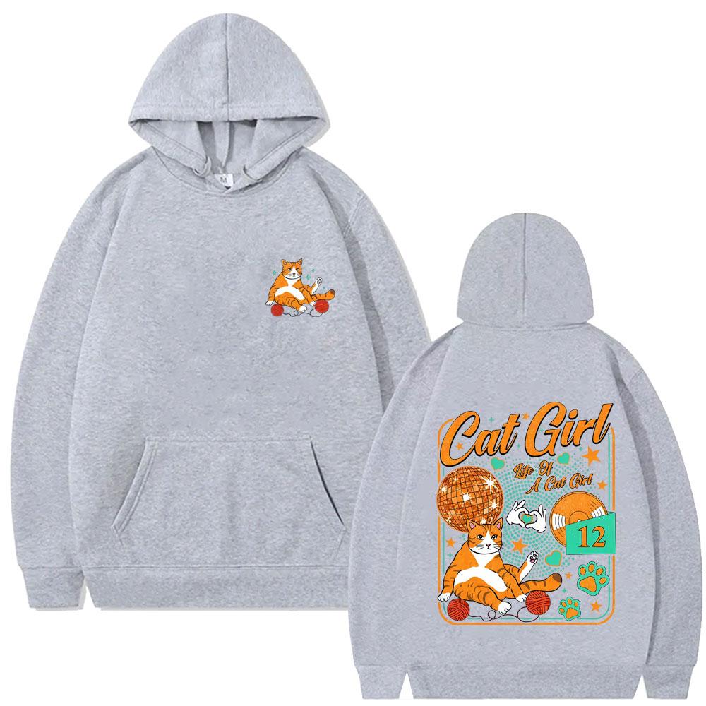 The Life of A Showgirl Hoodie Cat Girl Funny Meme Pullover Hoodies Men's Women's Fashion Casual Oversized Hooded Sweatshirt