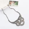 Women's Vintage Ethnic Hollow Knot Drop Pendant Statement Necklace Jewelry