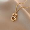 Custom 316 Stainless Steel Jewelry Gold Plated Butterfly Heart Bow Pendant Simple Zircon Necklace Jewelry for Women