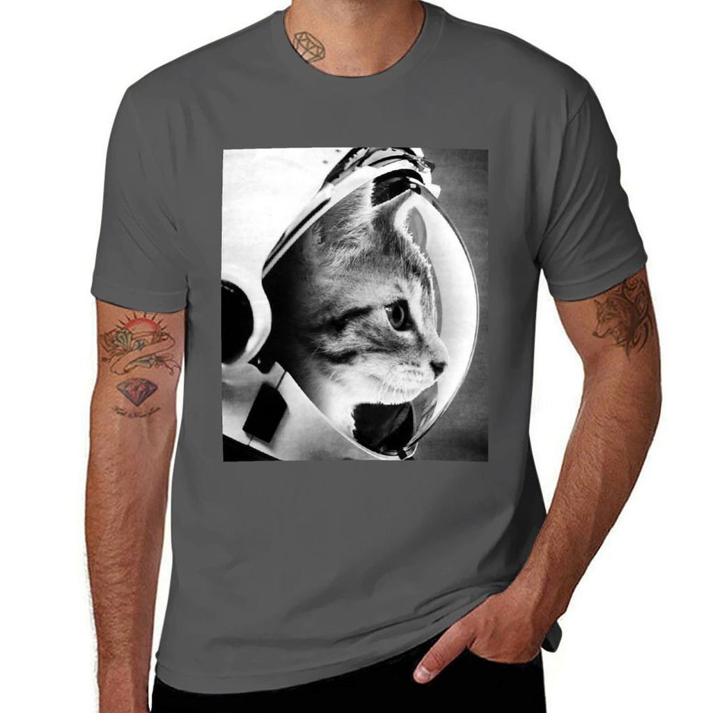 Astronaut Cat 3 Tshirt Big Size Short Sleeve Casual Top