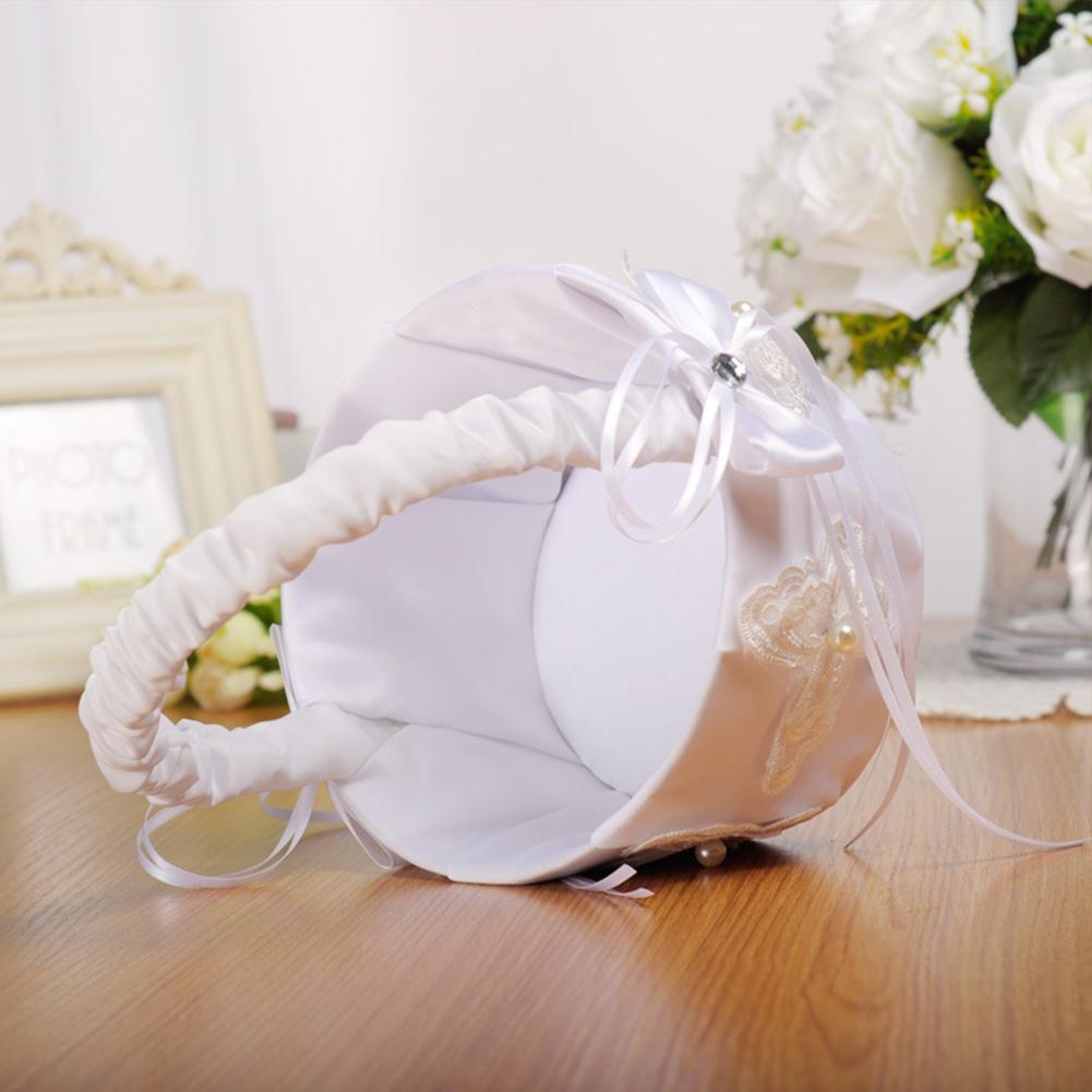 Portable Bridal Wedding Baskets For Flower Girl Wedding Supplies For Bridal Ceremony Party Decoration