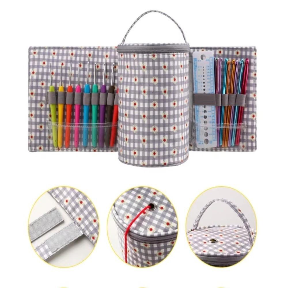 Dual Use Crochet Bag Outdoor Travel Accessories Storage Wool Storage Pouch Durable Knitting Tools Organizer For Knitting Tools