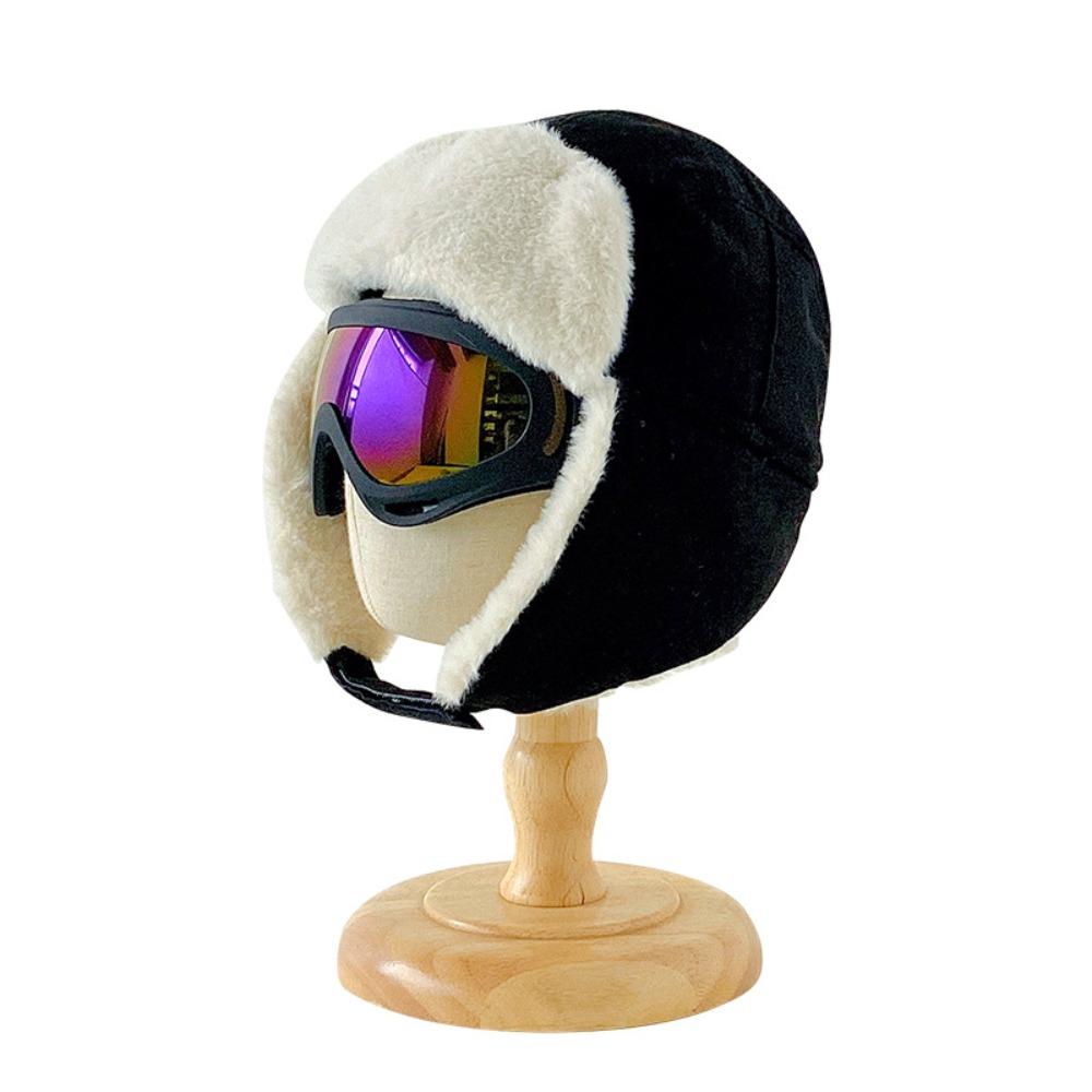 Warm Ear Protection Hats Cute Plush Pilot Hat Fashion Kids Bear Ears Hat  Children