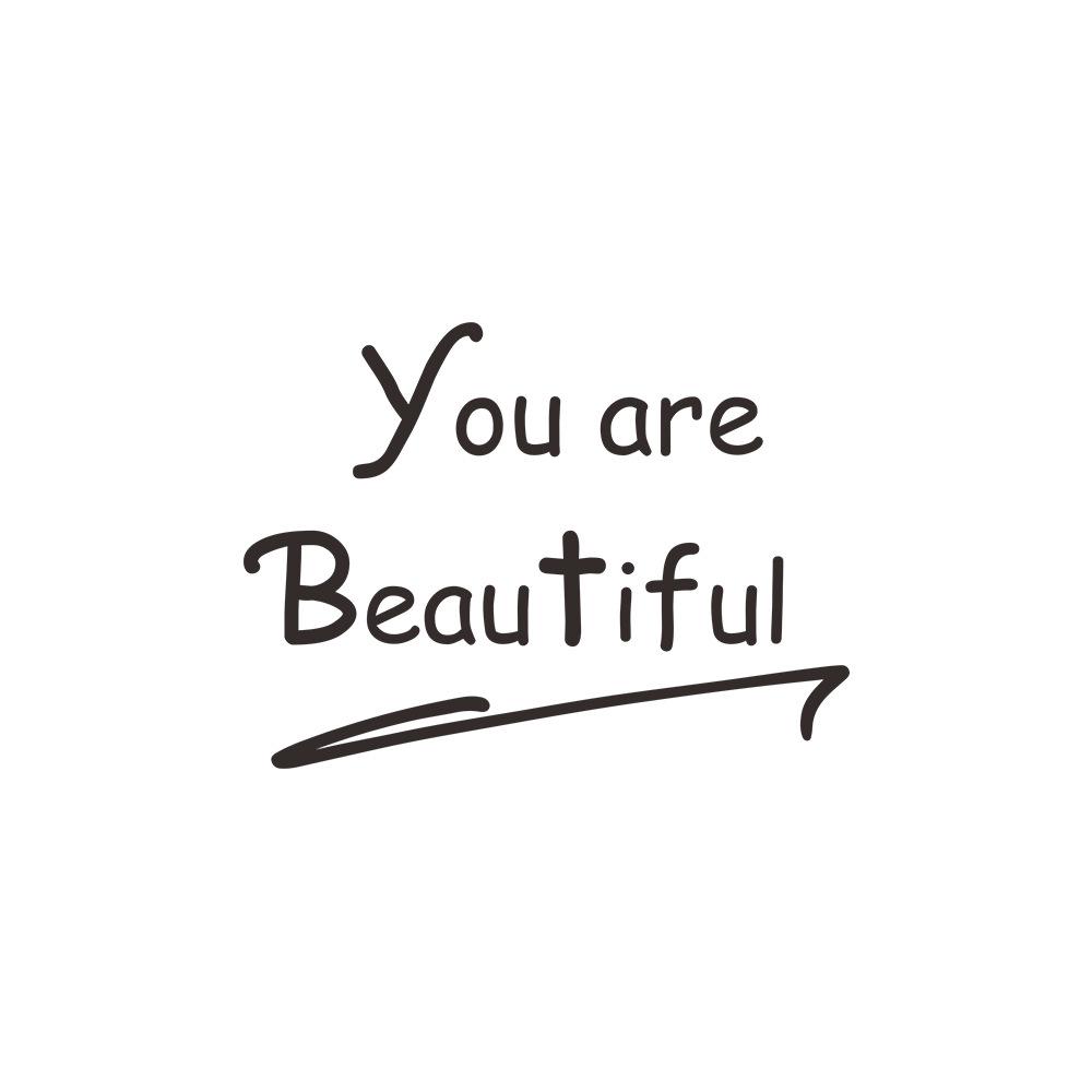 Fun-a002you Are Beautiful English Slogan Bathroom Bathroom Background Landscaping Wall Sticker