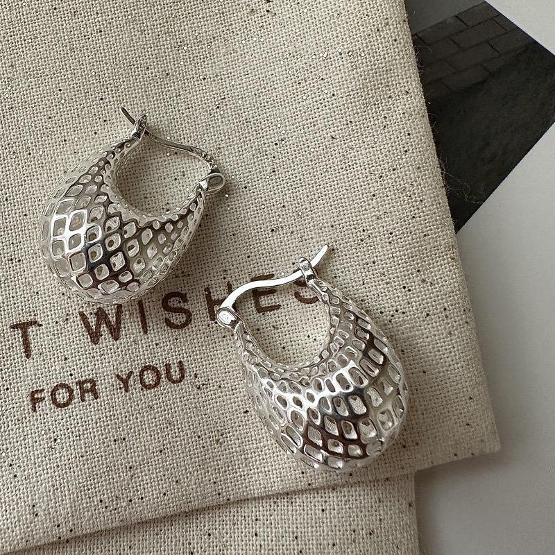 925 Sterling Silver Vintage Earrings For Women Trendy Simple Big Web Earring Jewelry Prevent Allergy Party Accessories