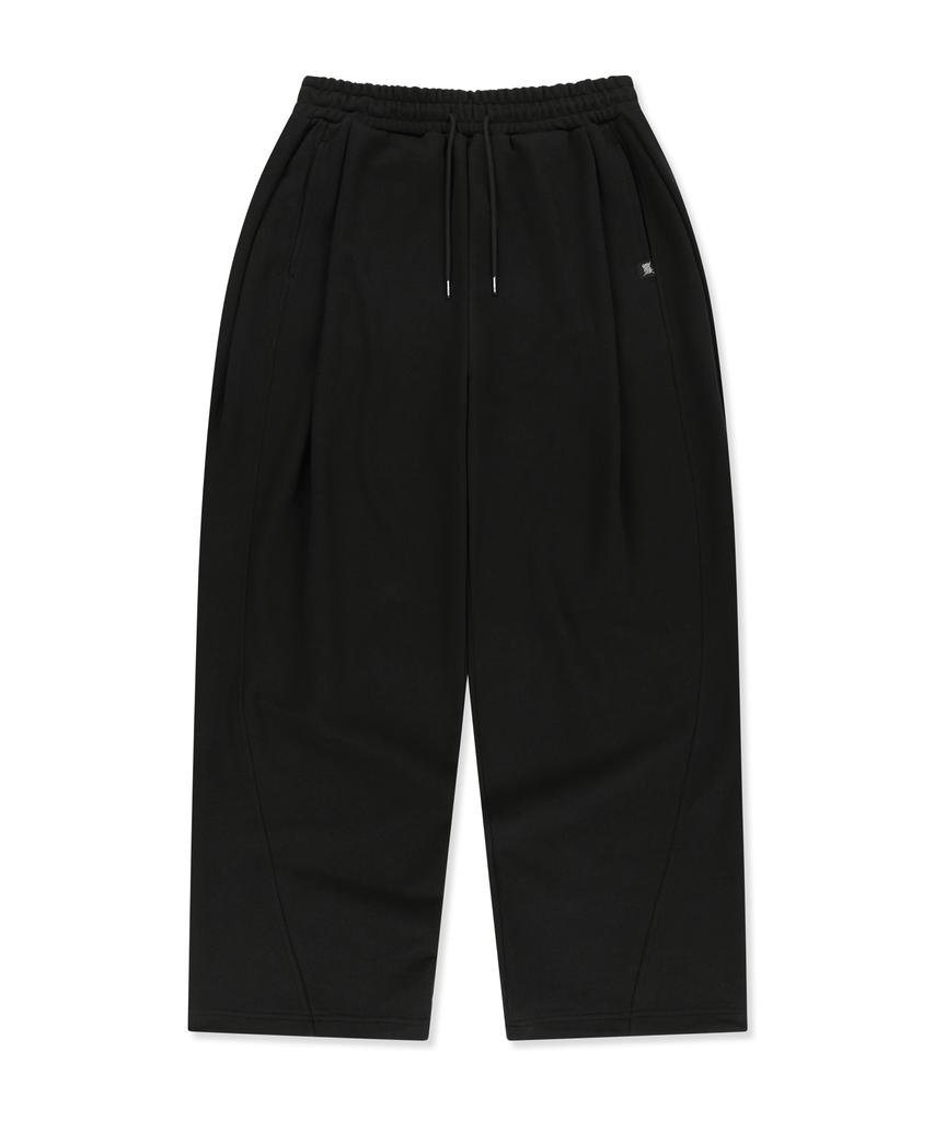 BROWNBREATH Stamp Tag Wide Sweatpants - Black