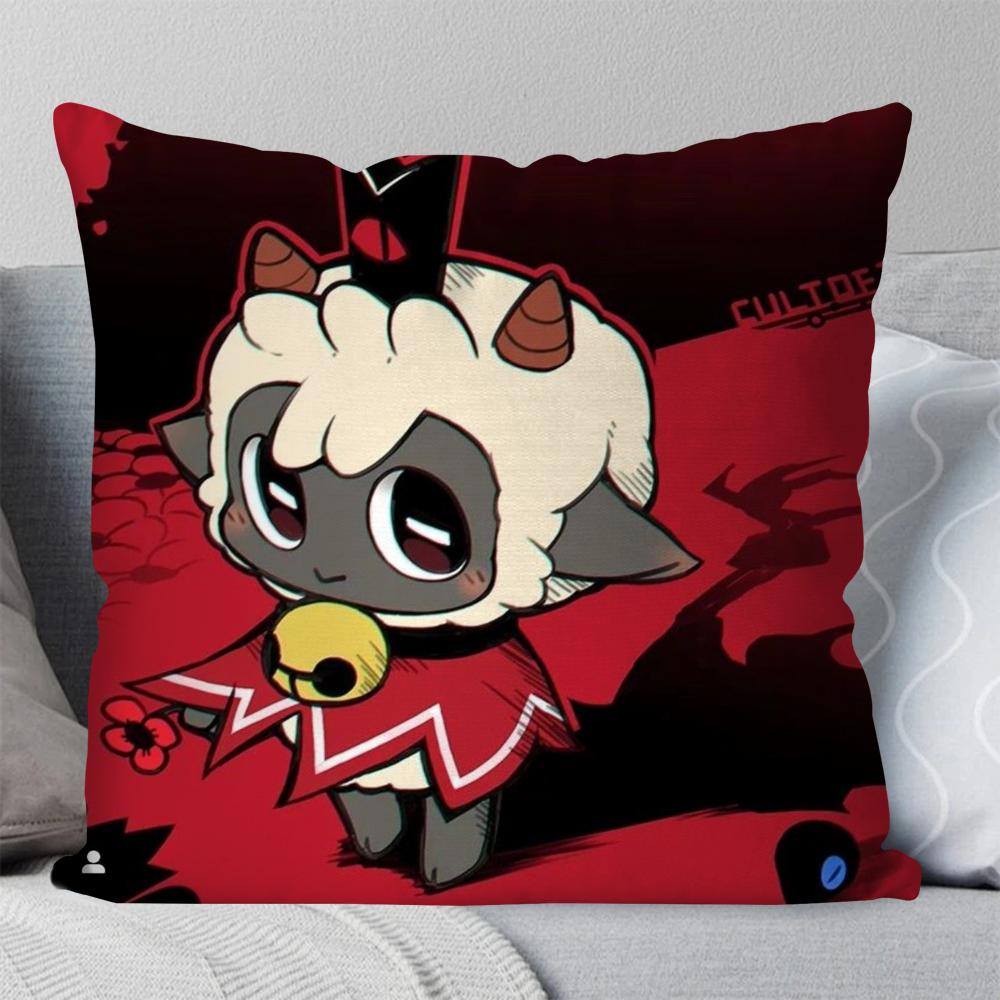 Cult Of The Lamb Anime Przygodowa Gra Wideo Poszewka na Poduszkę Kwadratowa Poduszka Sypialnia Sofa Wypoczynek Samochód Salon Dekoracja Domu 40X40