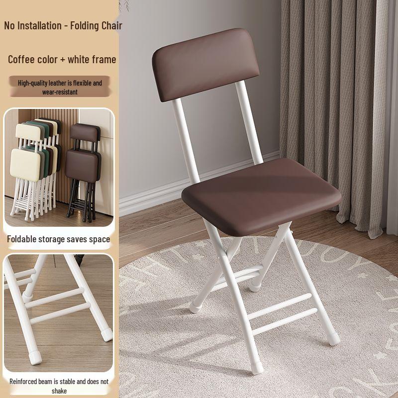 Folding Office & Leisure Chair with Backrest - Computer, Home, Training & Portable Stool