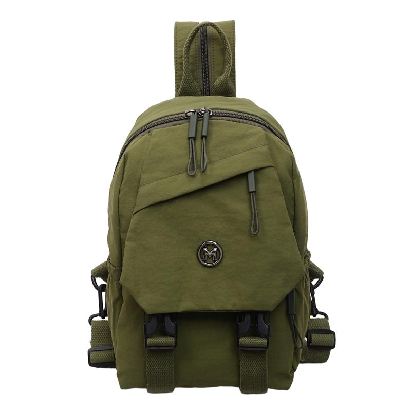 

Женский многофункциональный нагрудный однотонный рюкзак зелёный