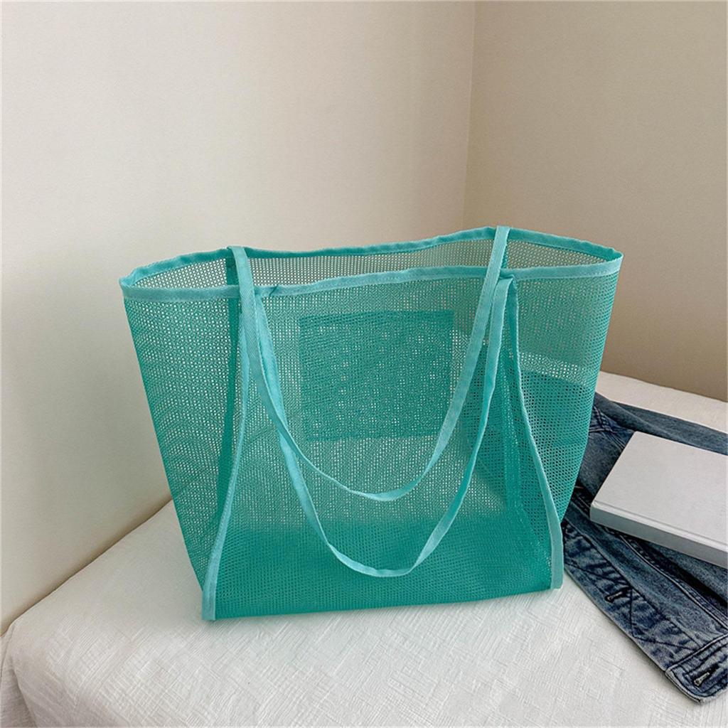 Large Capacity Handbags for Women Mesh Shoulder Bag Sand Toy Bag Seasides Bag Handmade Beach Bag Vacation Bag