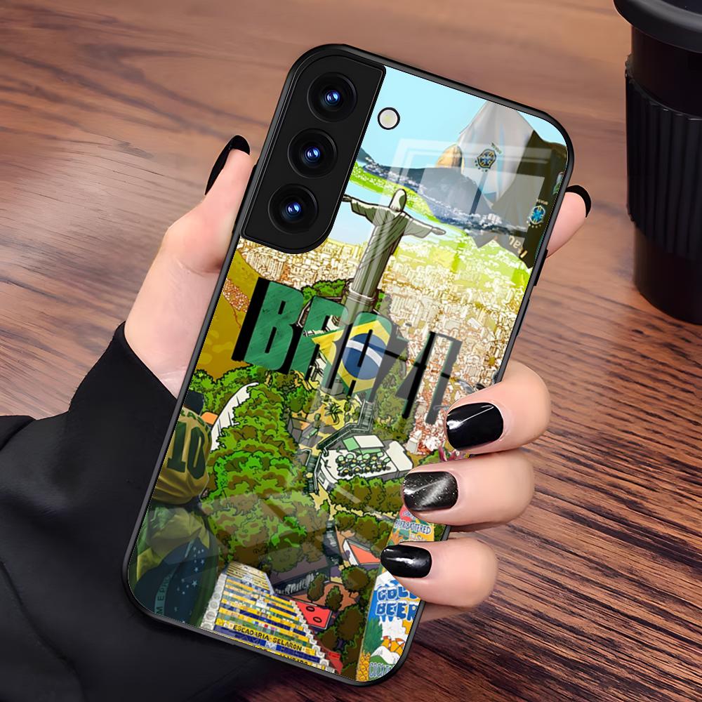 

Brazil Brasil Summer Phone Case For Samsung A56 A36 A26 A16 A15 A25 A35 A55 A14 A34 A24 A54 Glass Case Samsung A26