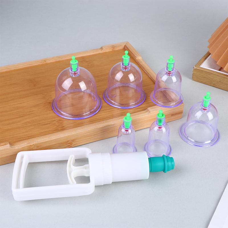6Pcs/Set Suction Cups Massage Vacuum Cupping Body Massager Plastic Vacuum Suction Therapy Cupping Set Cans For Massage