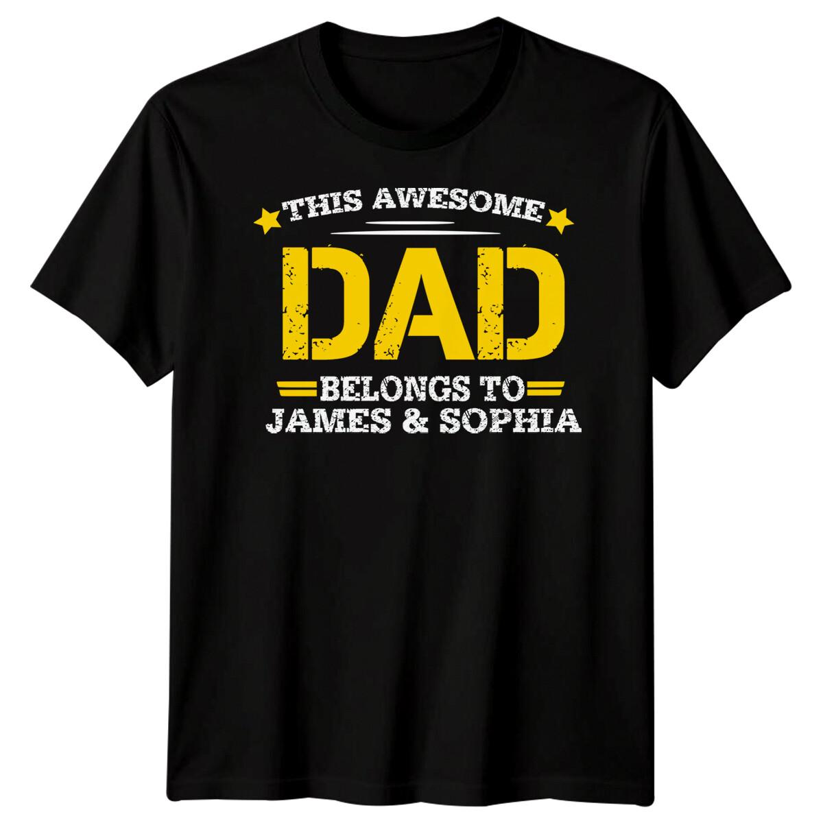 Personalised Mens Awesome Dad Funny Fathers Day T-Shirt Tee Best Daddy Ever 1#FD S