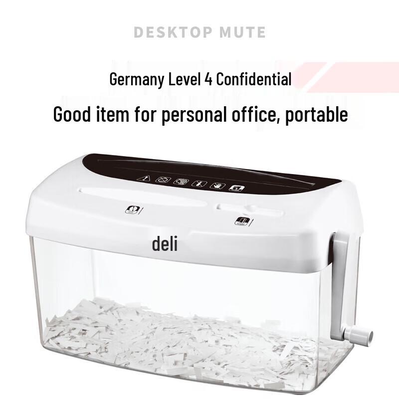 Deli P-4 Manual Desktop Paper Shredder CN plug (adapter included)
