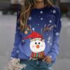 Women's Fashion Casual Long Sleeve Christmas Printed Neck Sweatshirt Top