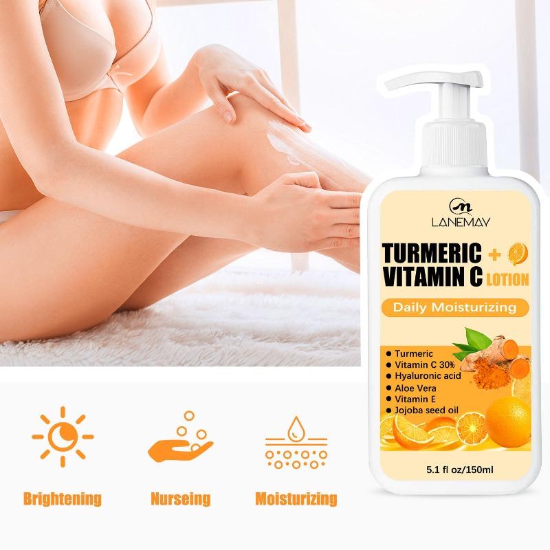 Reduce Fine Lines Wrinkles Emollient Daily Hydration Moisturizing Exfoliating Turmeric VC Body Lotion