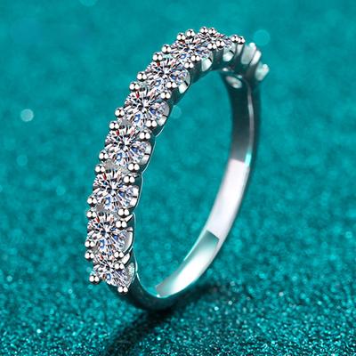 3mm 100% Moissanite Engagement Rings for Women 10pcs Gemstone Half Enternity Simulated Diamond Wedding Band