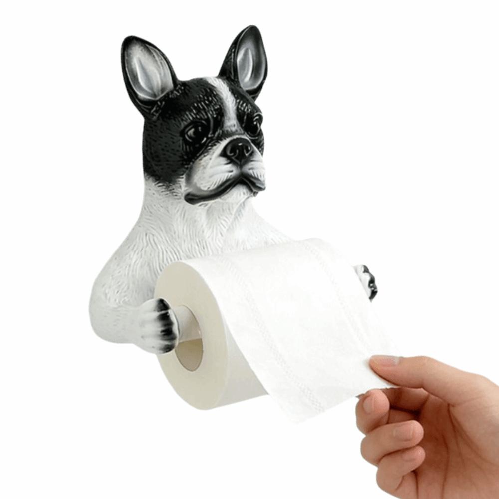 Cute Dog Toilet Paper Holder 3D Dog Shape Decorative Dog Toilet Roll Holder Dispenser Space Saving Wall Mounted Roll Rack Home