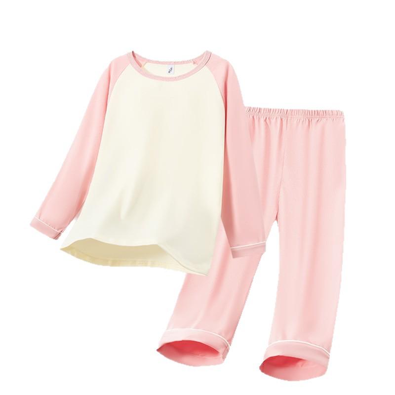Dziewczęcy komplet piżamy z czystej bawełny z długim rękawem - Miękki, Wygodny i Antybakteryjny na Jesień i Wiosnę