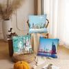 1 Stück Weltstädte Reise Rom Sydney Paris Dubai Kissenbezug Mode Quadratischer Kissenbezug Schlafzimmer Sofa Raum Ins Dekoration Freizeit