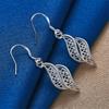 Charming 925 Sterling Silver Exquisite Hollow Feather Earrings for Women Fashion Wedding Jewelry Party Gifts
